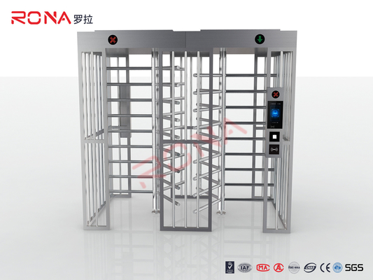 In acciaio inossidabile Full Height Turnstile RFID Card Reader Impressione digitale con doppi canali